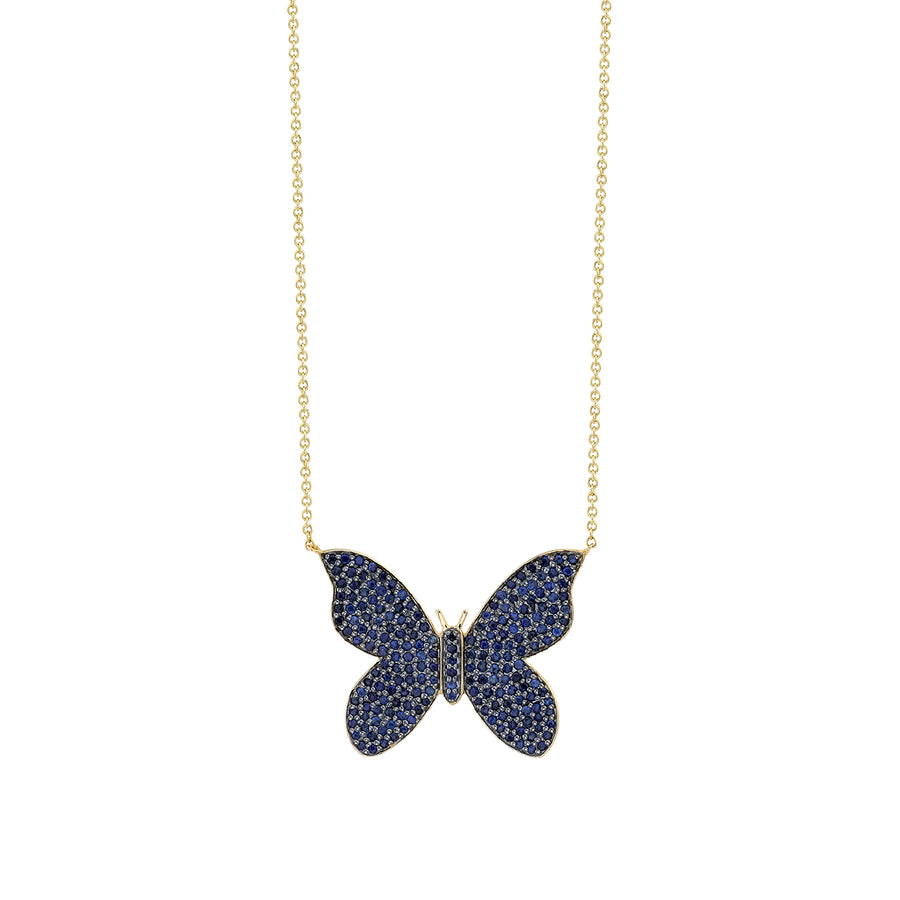 Gold & Sapphire Large Butterfly Necklace - Sydney Evan Fine Jewelry