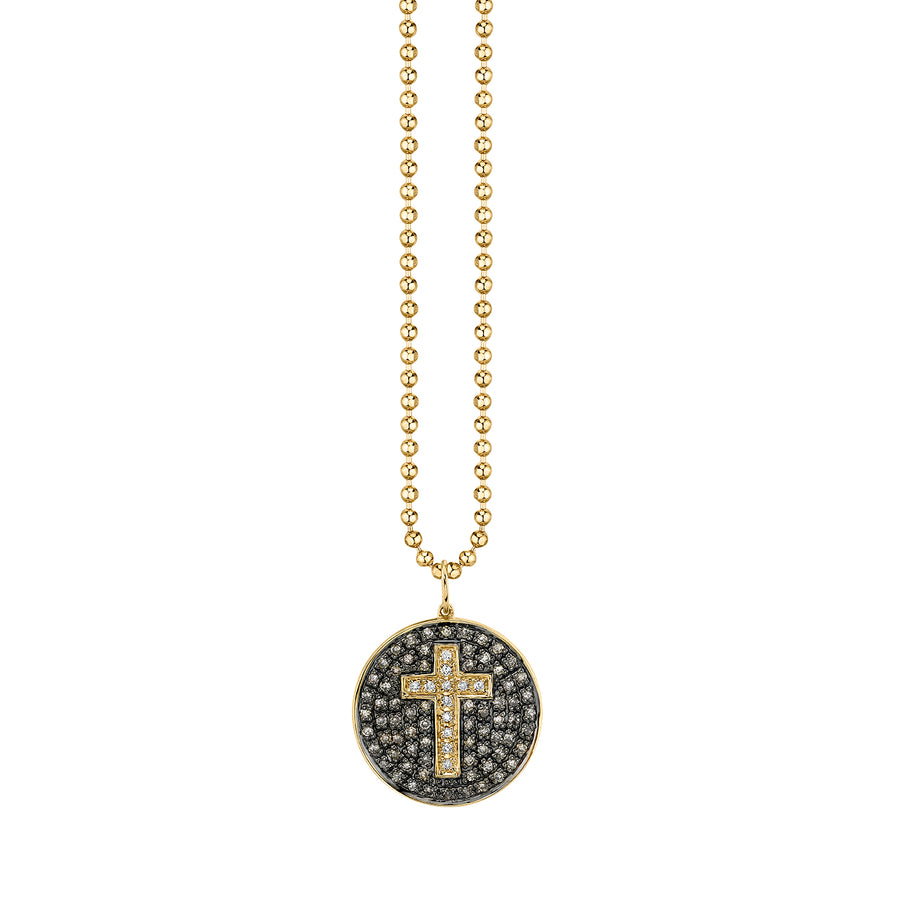 Men's Collection Gold & Diamond Large Cross Medallion Charm - Sydney Evan Fine Jewelry