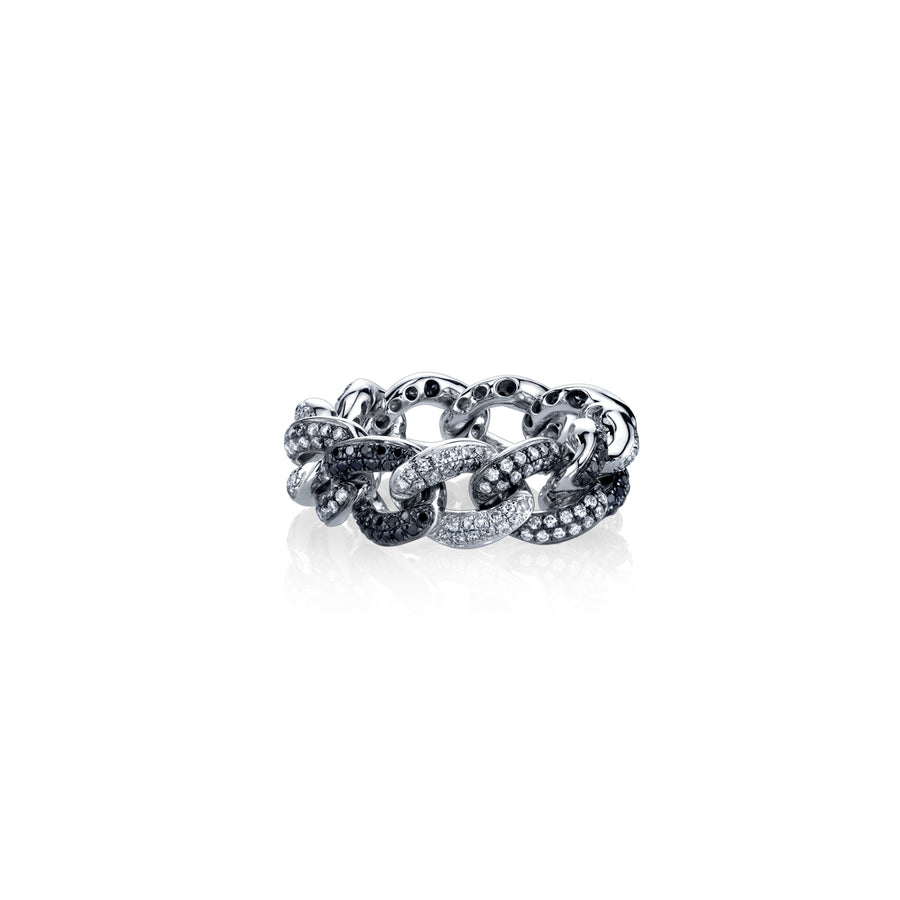 Gold & Diamond Pave Link Ring - Sydney Evan Fine Jewelry
