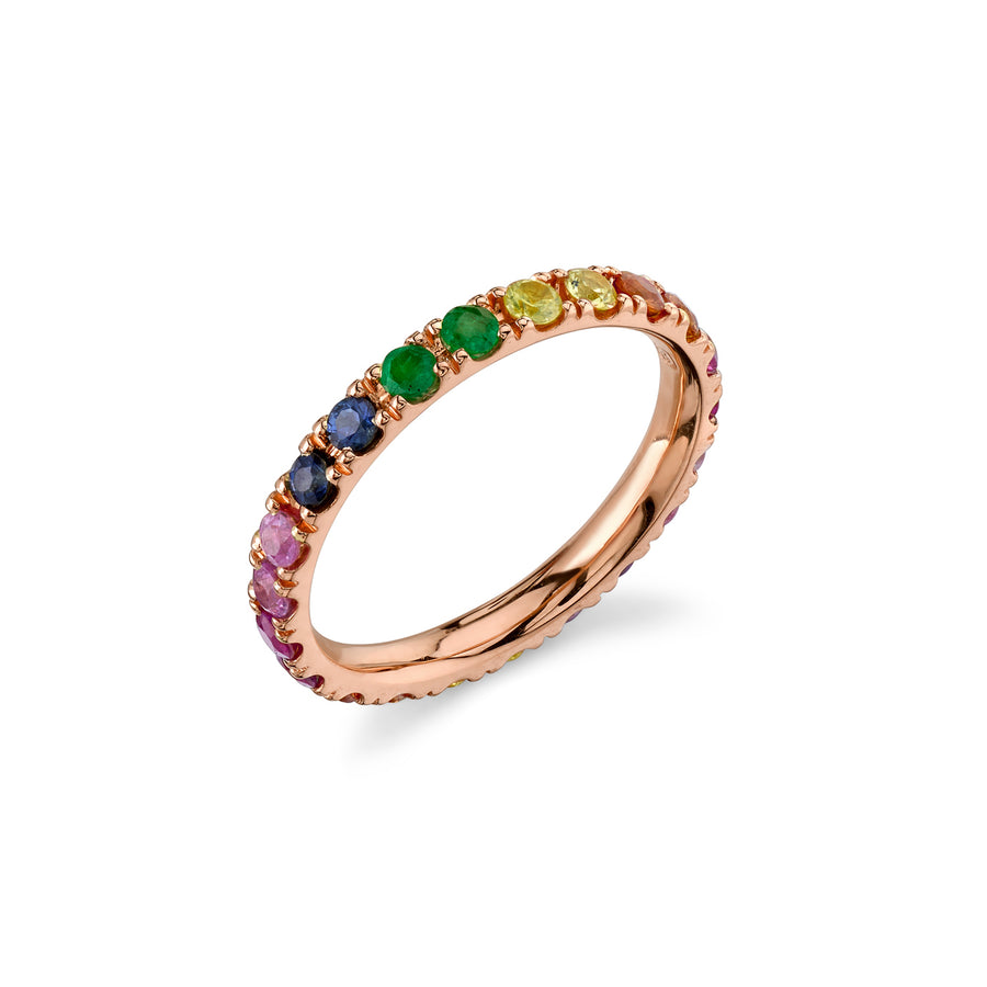 Gold & Rainbow Large Eternity Ring - Sydney Evan Fine Jewelry