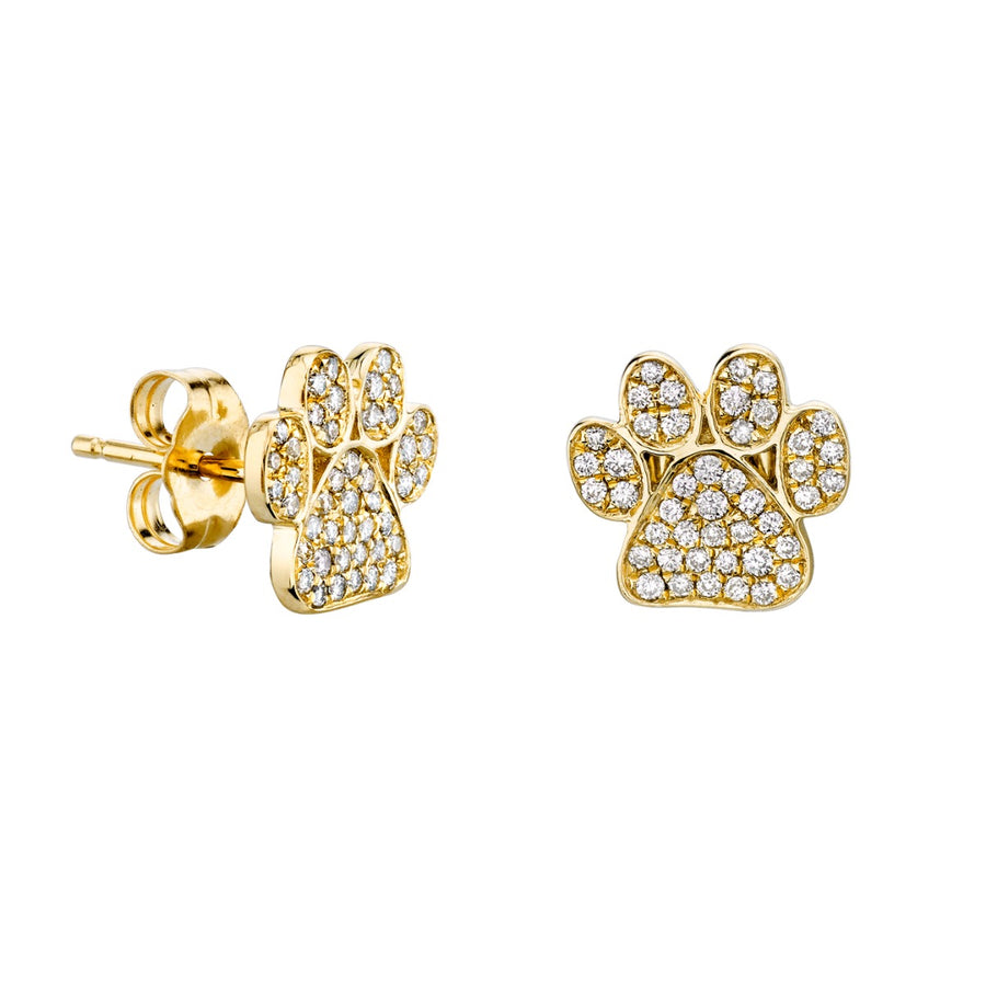 Gold & Diamond Paw Stud - Sydney Evan Fine Jewelry