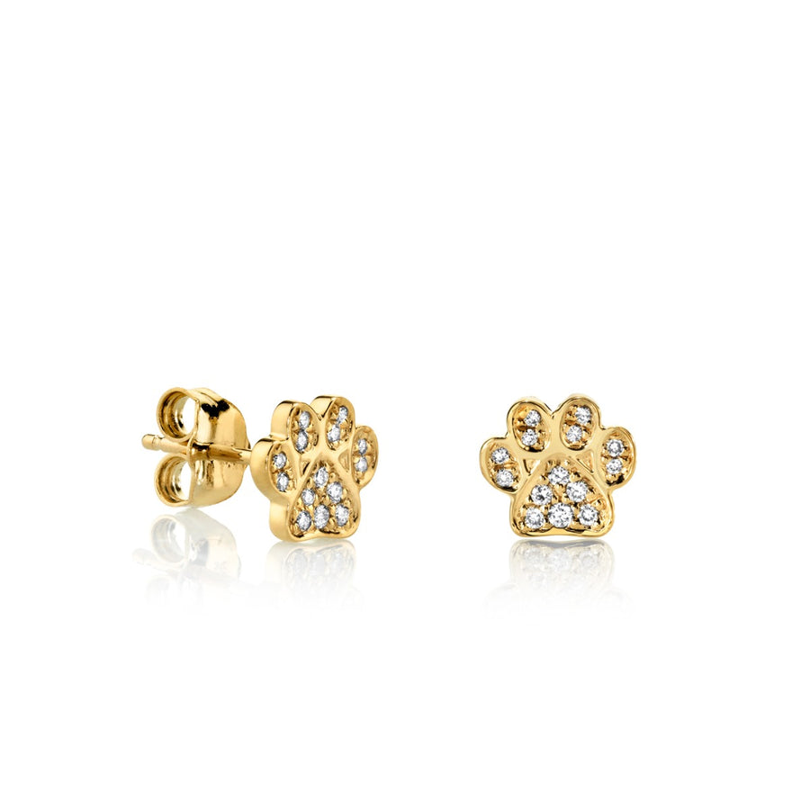 Gold & Diamond Small Paw Stud - Sydney Evan Fine Jewelry