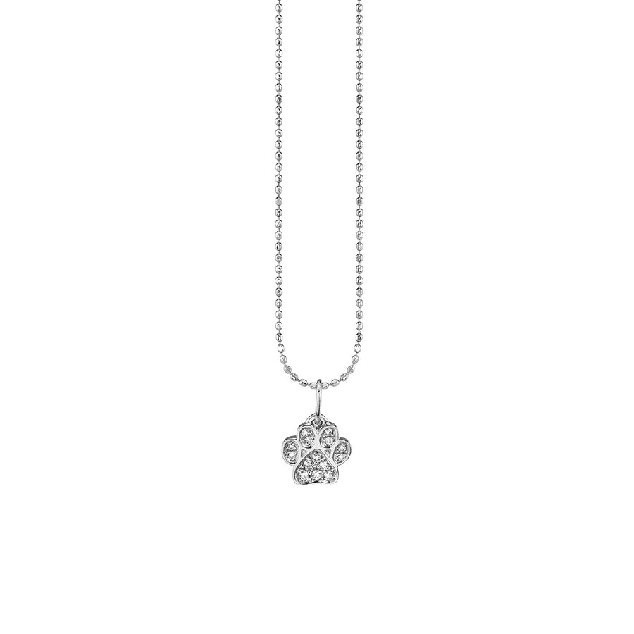 Kids Collection Gold & Diamond Small Paw Print Necklace - Sydney Evan Fine Jewelry