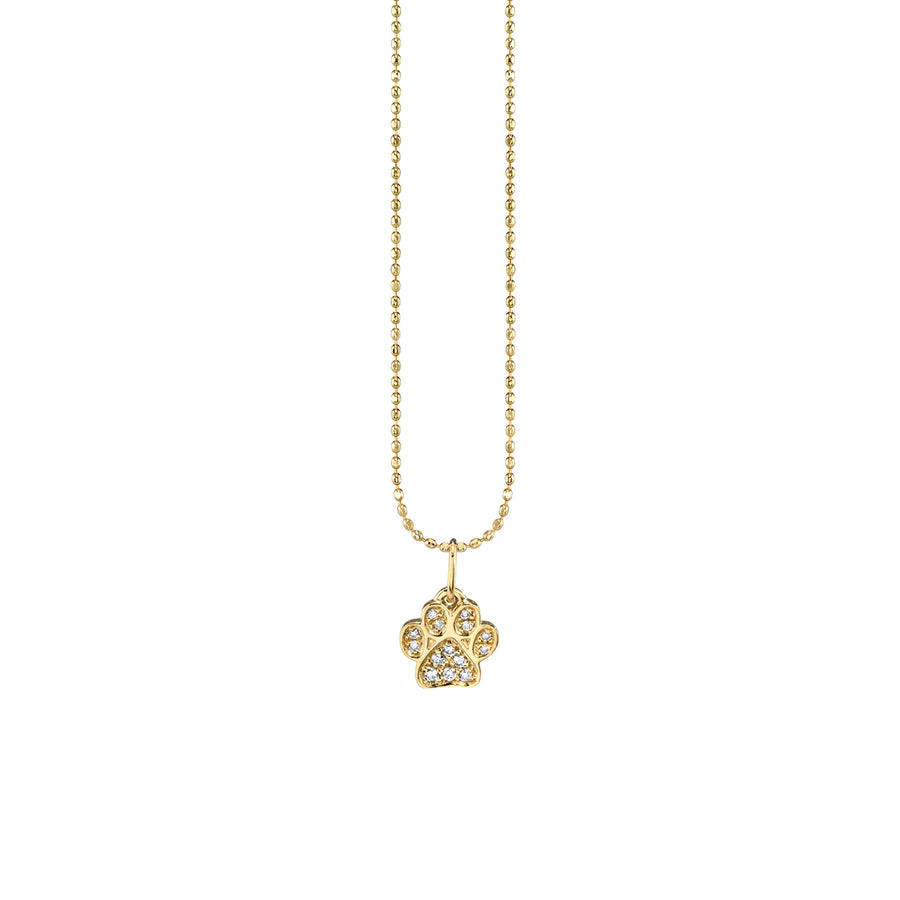 Gold & Diamond Small Paw Print Charm - Sydney Evan Fine Jewelry