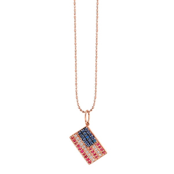 Gold & Diamond American Flag Charm - Sydney Evan Fine Jewelry