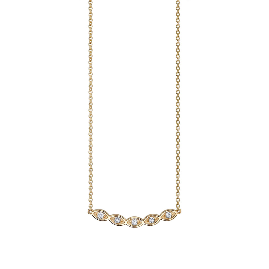 Gold & Diamond Marquise Eye Curved Necklace - Sydney Evan Fine Jewelry