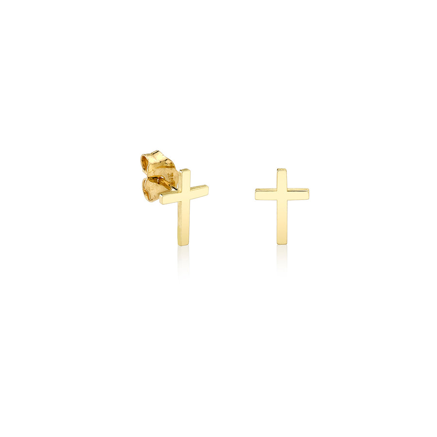 Pure Gold Mini Cross Stud - Sydney Evan Fine Jewelry