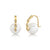 Gold & Diamond Marquise Eye Small Pearl Earrings