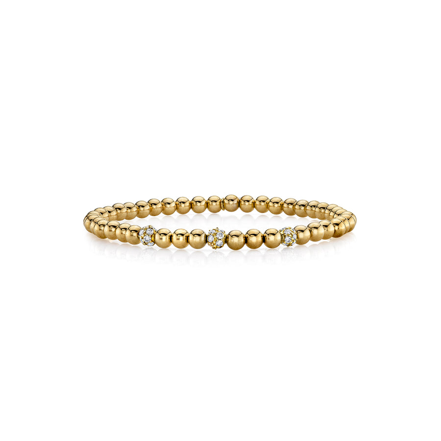 Gold & Diamond Multi-Ball on Gold Beads - Sydney Evan Fine Jewelry