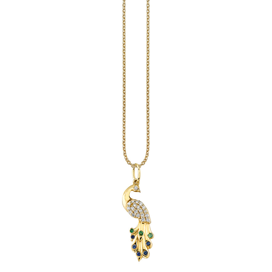 Gold & Diamond Peacock Charm - Sydney Evan Fine Jewelry