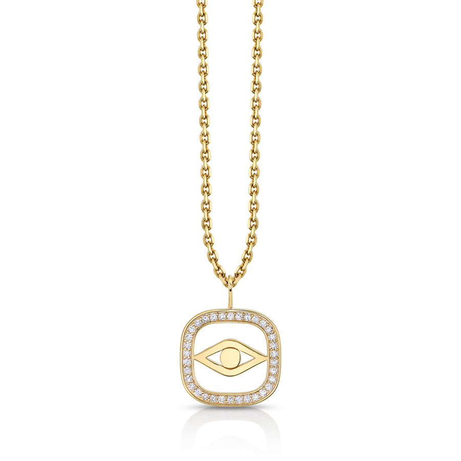 Gold & Diamond Large Evil Eye Open Icon Charm - Sydney Evan Fine Jewelry