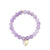 Gold & Enamel Yin Yang Heart on Lavender Amethyst