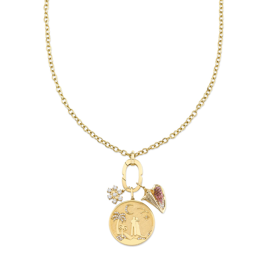 Gold & Diamond Sunset Link Clip Charm Necklace - Sydney Evan Fine Jewelry