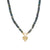 Gold & Diamond Tricon Heart Labradorite Heishi Necklace