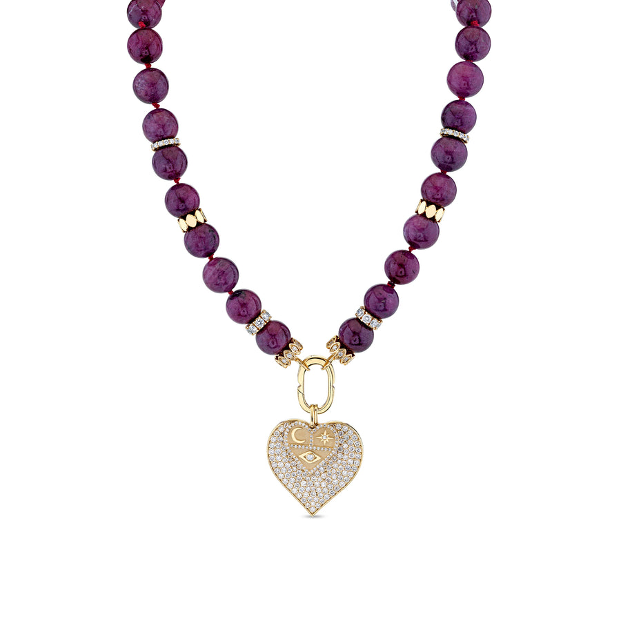 Gold & Diamond Multi-Heart Ruby Necklace - Sydney Evan Fine Jewelry