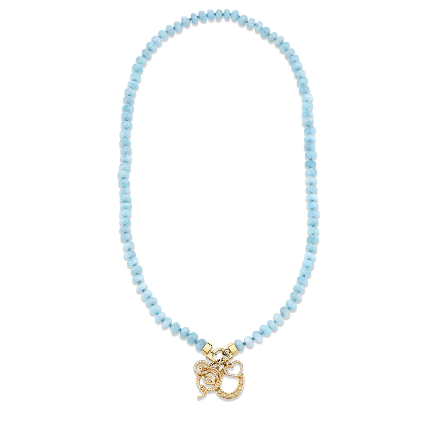 Gold & Diamond Lucky Aquamarine Necklace - Sydney Evan Fine Jewelry