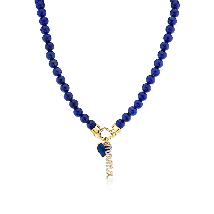 Gold & Diamond Mama Heart Lapis Necklace - Sydney Evan Fine Jewelry