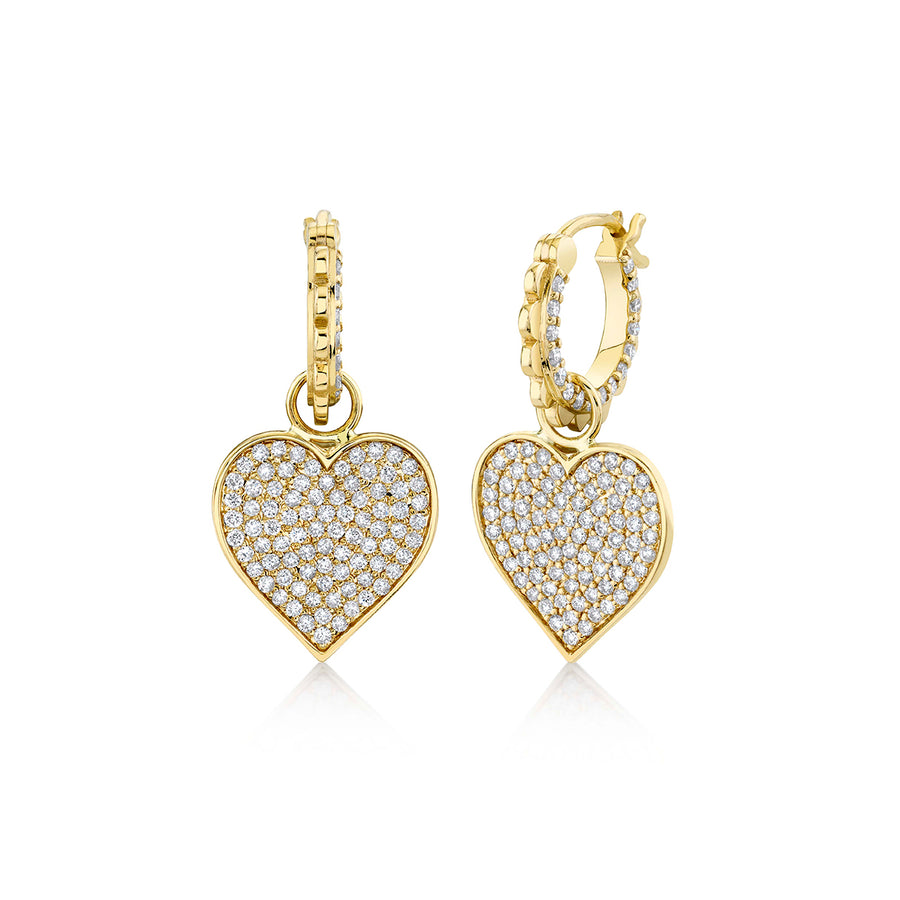 Gold & Diamond Heart Hoops - Sydney Evan Fine Jewelry