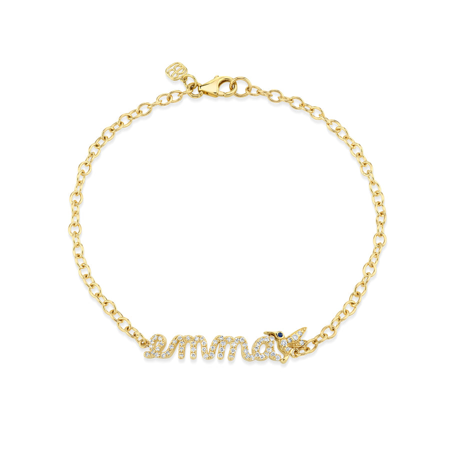 Gold & Diamond Custom Script Bracelet - Sydney Evan Fine Jewelry