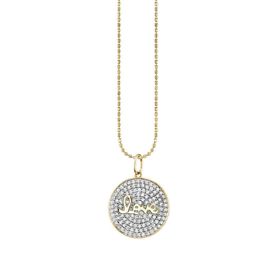 Gold & Diamond Love Medallion Charm - Sydney Evan Fine Jewelry