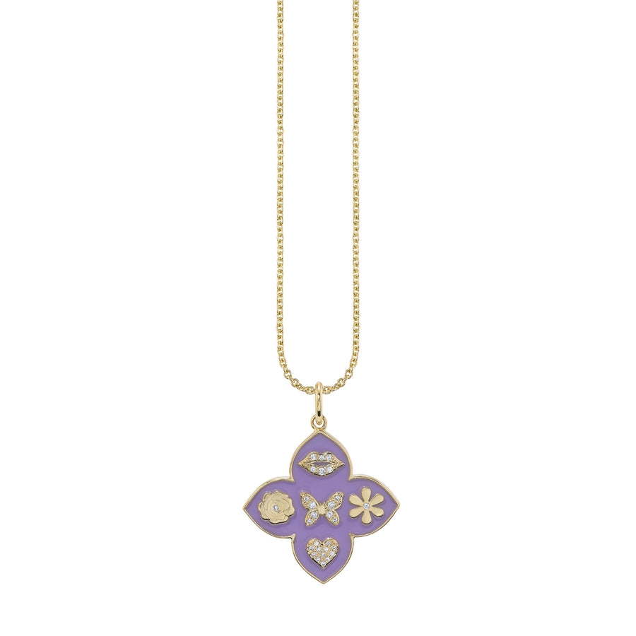 Gold & Diamond Moroccan Flower Tableau Charm - Sydney Evan Fine Jewelry