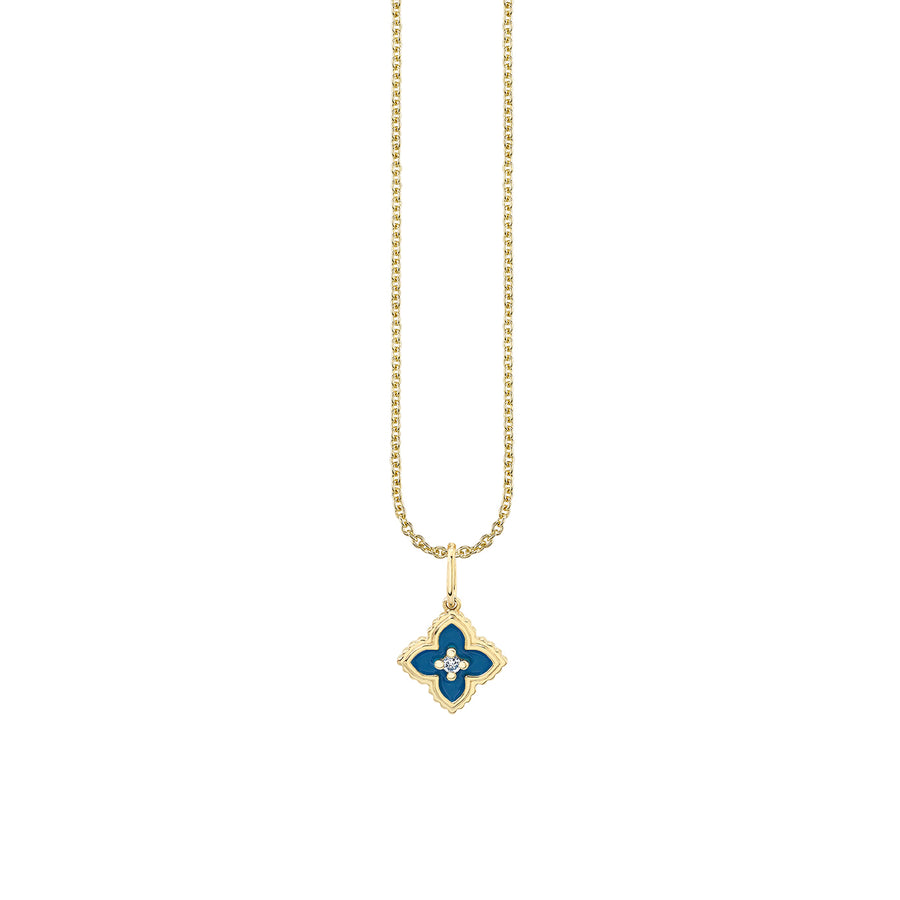 Gold & Diamond Mini Moroccan Flower Enamel Charm - Sydney Evan Fine Jewelry