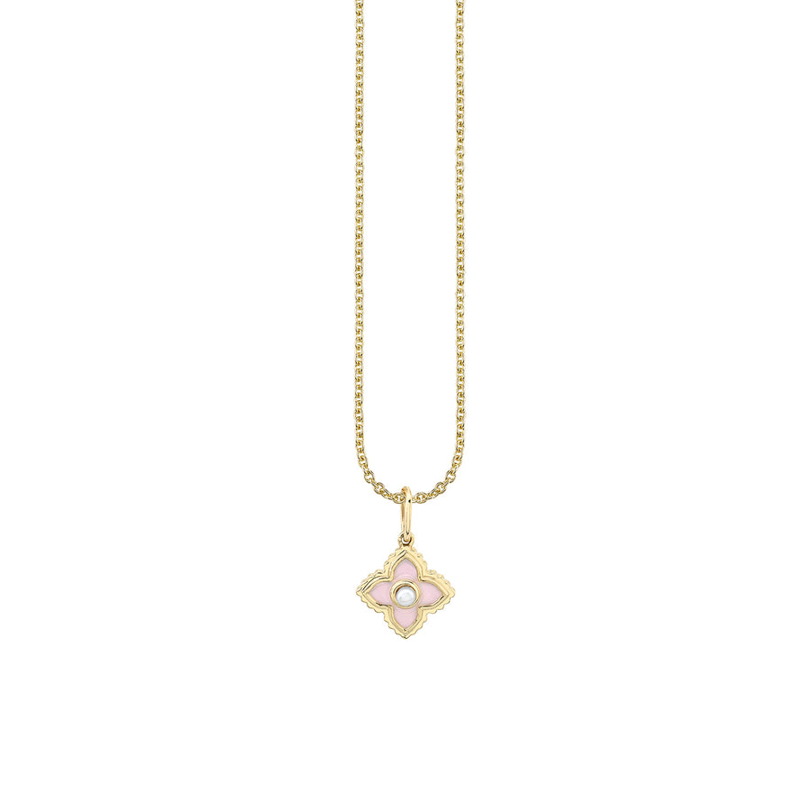 Gold & Pearl Mini Moroccan Enamel Charm - Sydney Evan Fine Jewelry