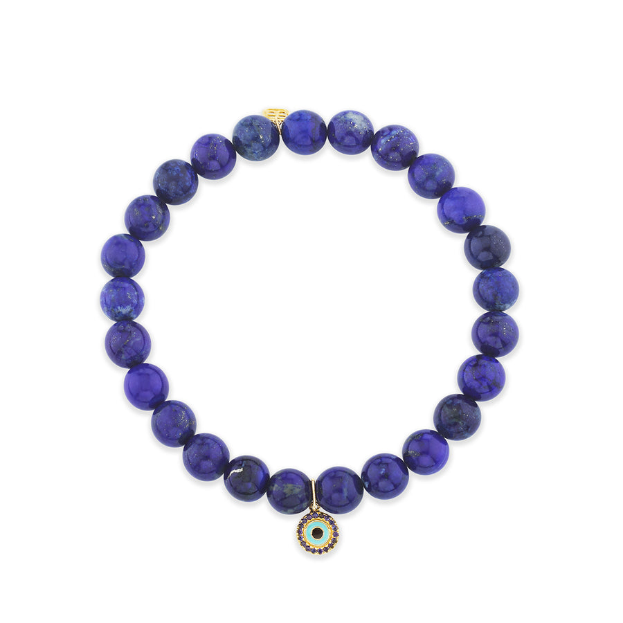 Men's Collection Gold & Sapphire Evil Eye on Lapis - Sydney Evan Fine Jewelry