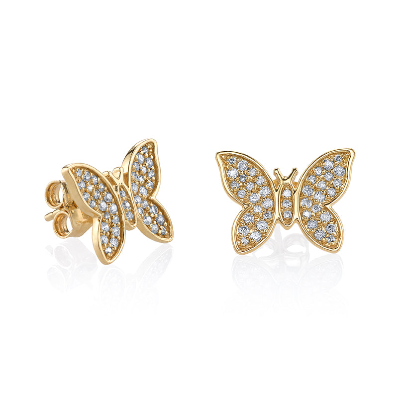 Gold & Diamond Butterfly Stud - Sydney Evan Fine Jewelry