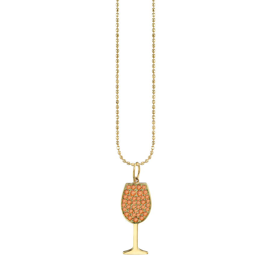 Gold & Orange Sapphire Spritz Glass Charm - Sydney Evan Fine Jewelry