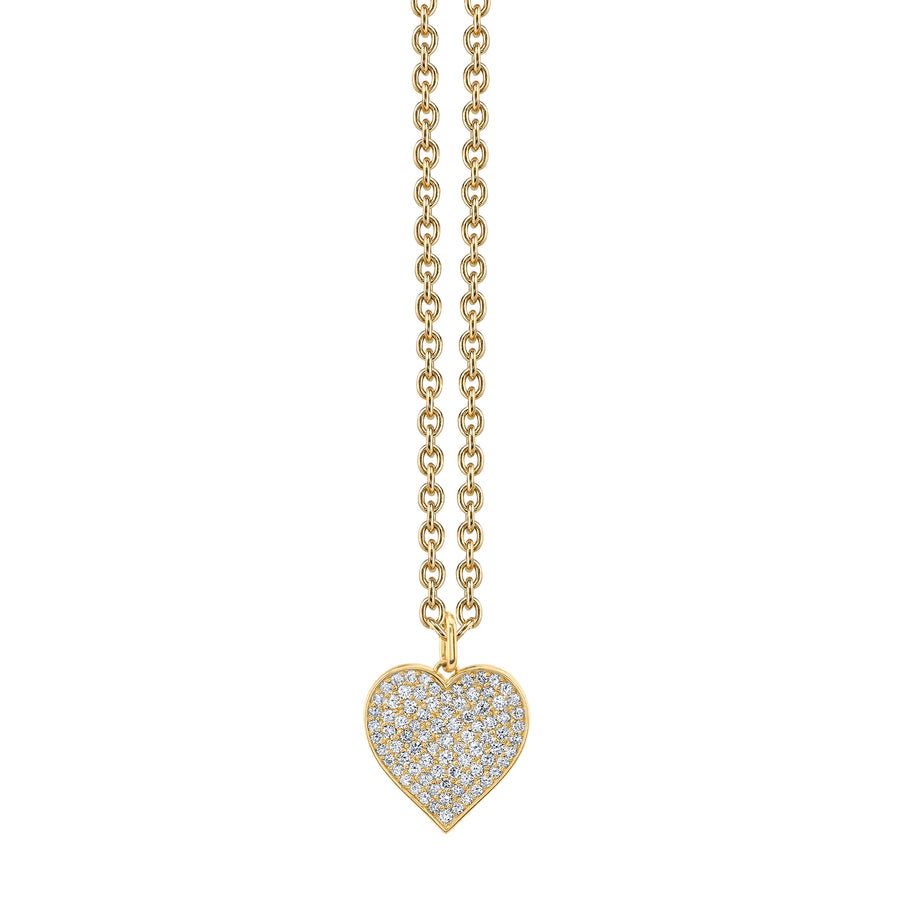 Gold & Diamond Extra Large Heart Charm - Sydney Evan Fine Jewelry