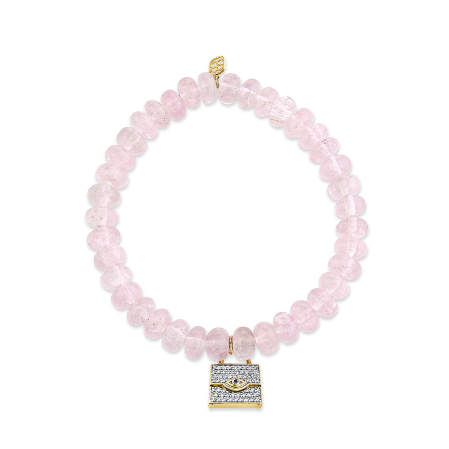 Gold & Diamond Handbag on Pink Morganite - Sydney Evan Fine Jewelry