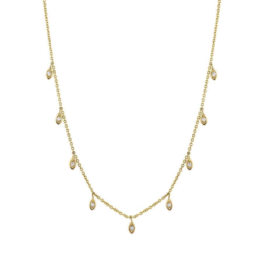 Gold & Diamond Marquise Eye Fringe Necklace - Sydney Evan Fine Jewelry