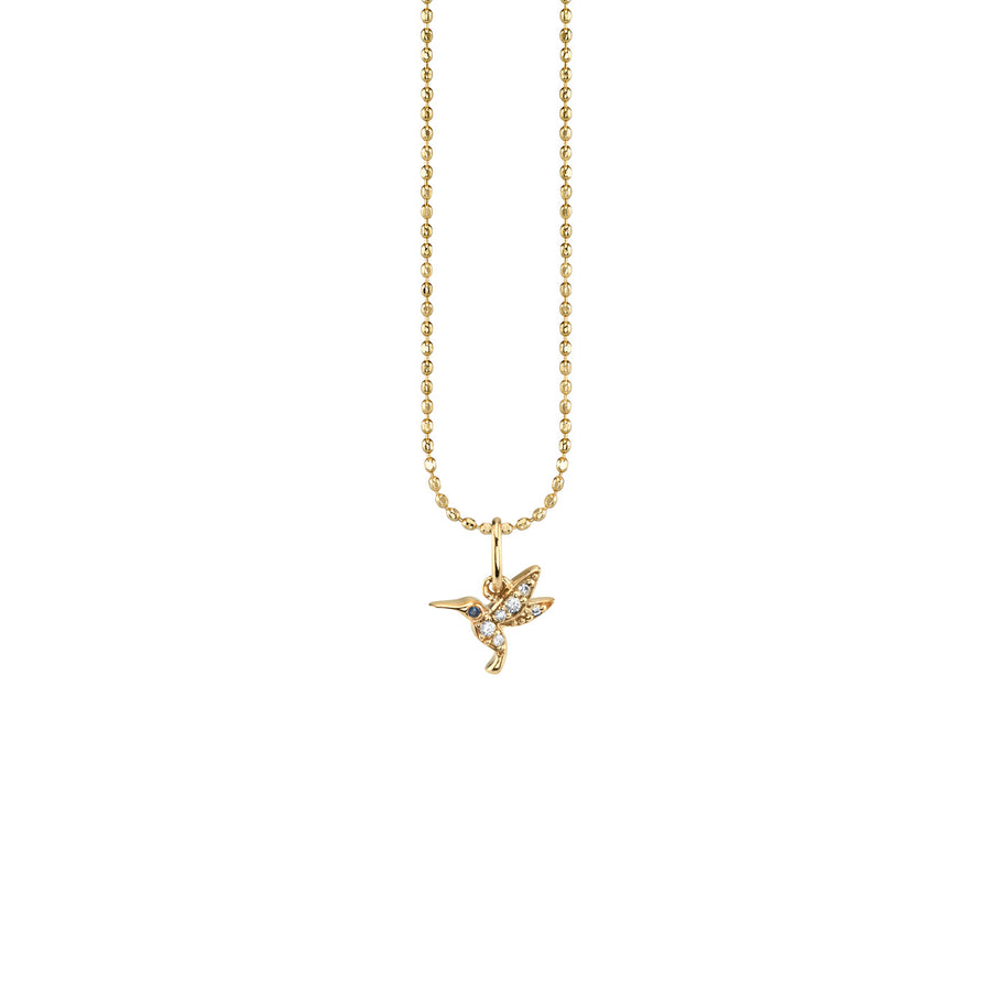 Kids Collection Gold & Diamond Tiny Hummingbird Charm Necklace - Sydney Evan Fine Jewelry
