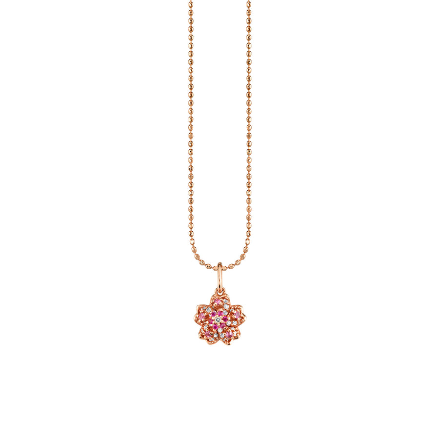 Rose Gold & Diamond Small Sakura Charm - Sydney Evan Fine Jewelry