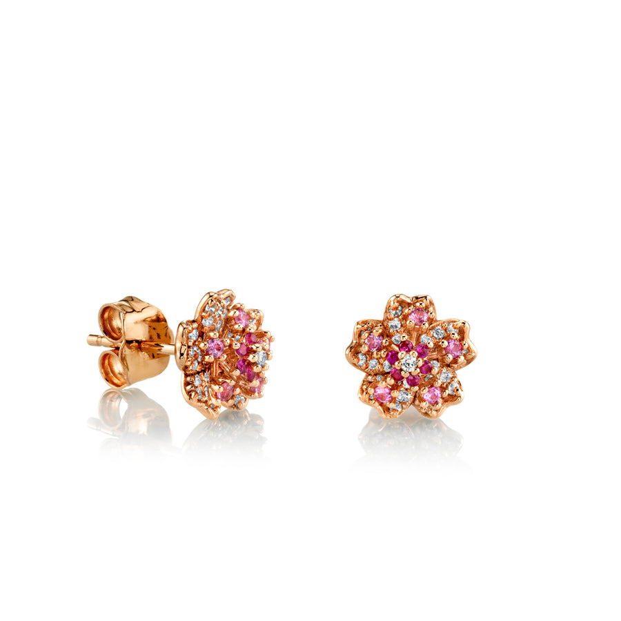 Rose Gold & Diamond Sakura Stud - Sydney Evan Fine Jewelry