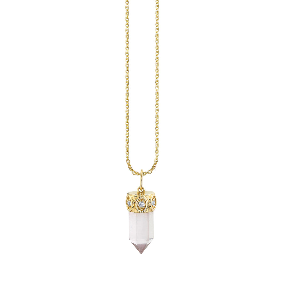 Gold & Diamond Short Carved Stone Charm - Sydney Evan Fine Jewelry