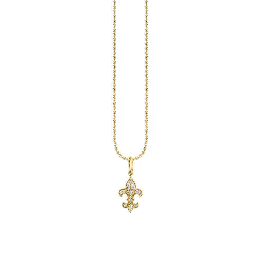 Gold & Diamond Small Fleur de Lis Charm - Sydney Evan Fine Jewelry