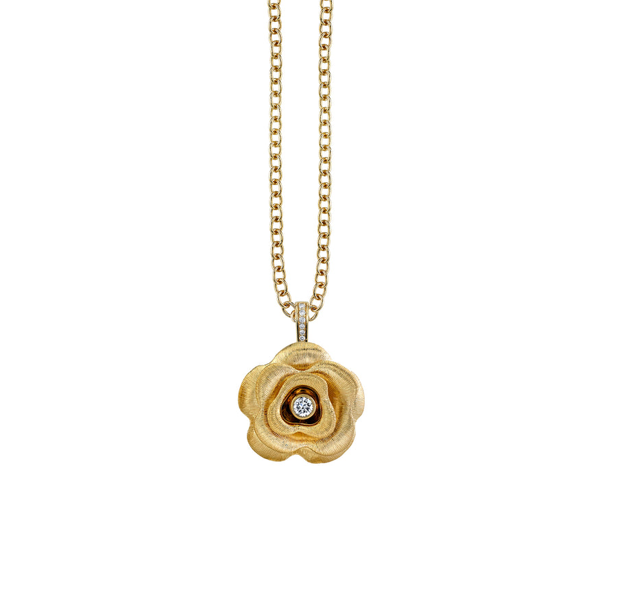 Gold & Diamond Large Rose Charm - Sydney Evan Fine Jewelry