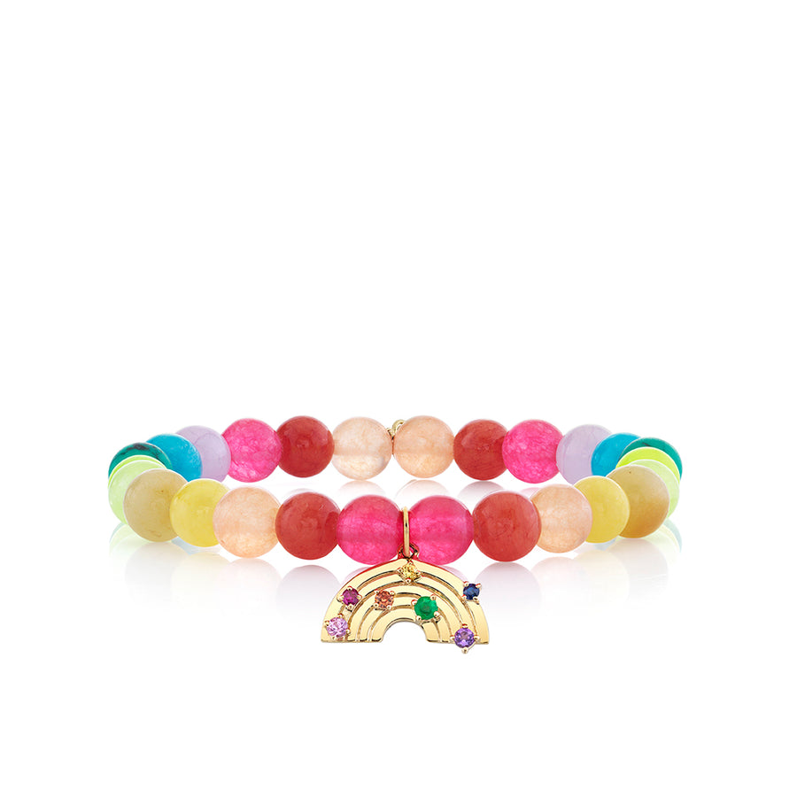 Kids Collection Gold & Rainbow on Rainbow Jade - Sydney Evan Fine Jewelry