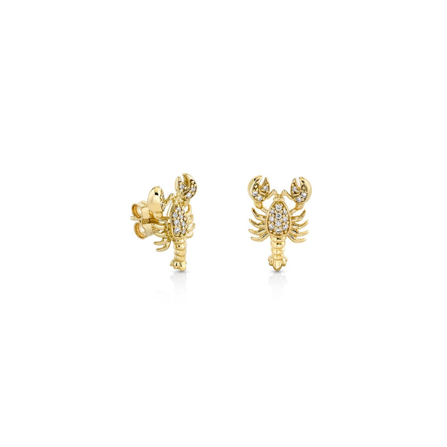 Gold & Diamond Lobster Stud - Sydney Evan Fine Jewelry