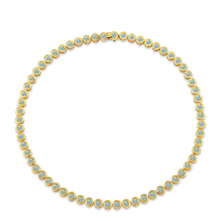 Gold & Diamond Large Fluted Eternity Necklace - Sydney Evan Fine Jewelry