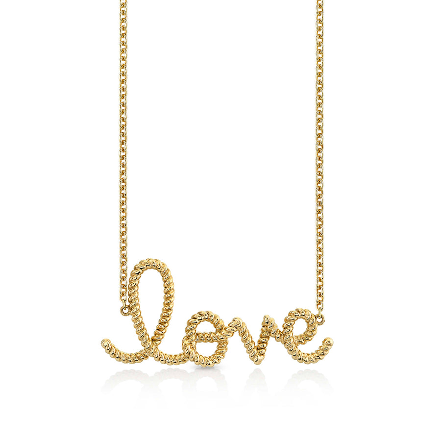 Pure Gold Extra Large Love Script Rope Necklace - Sydney Evan Fine Jewelry