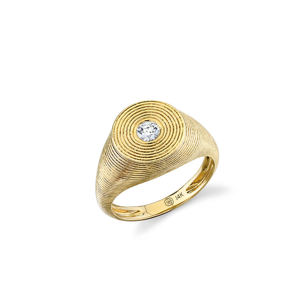 Shop Sydney Evan 14k Gold & Diamond Large Fluted Signet Ring