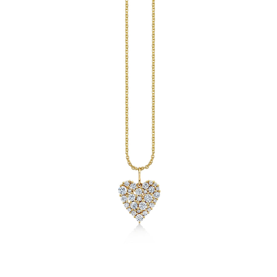 Gold & Diamond Small Cocktail Heart Charm - Sydney Evan Fine Jewelry