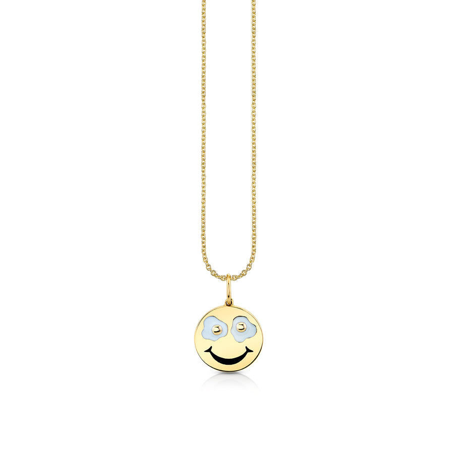 Gold & Diamond Fried Happy Face Charm - Sydney Evan Fine Jewelry