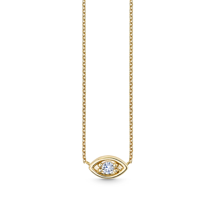 Gold & Diamond Large Marquise Eye Necklace - Sydney Evan Fine Jewelry