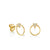 Kids Collection Gold & Diamond Heart with Circle Stud