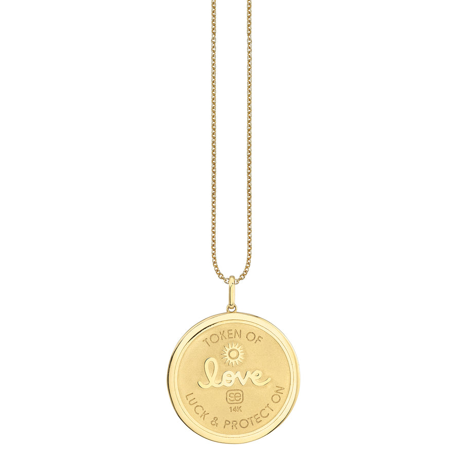 Gold & Diamond Rainbow Luck Coin with Rays Charm - Sydney Evan Fine Jewelry