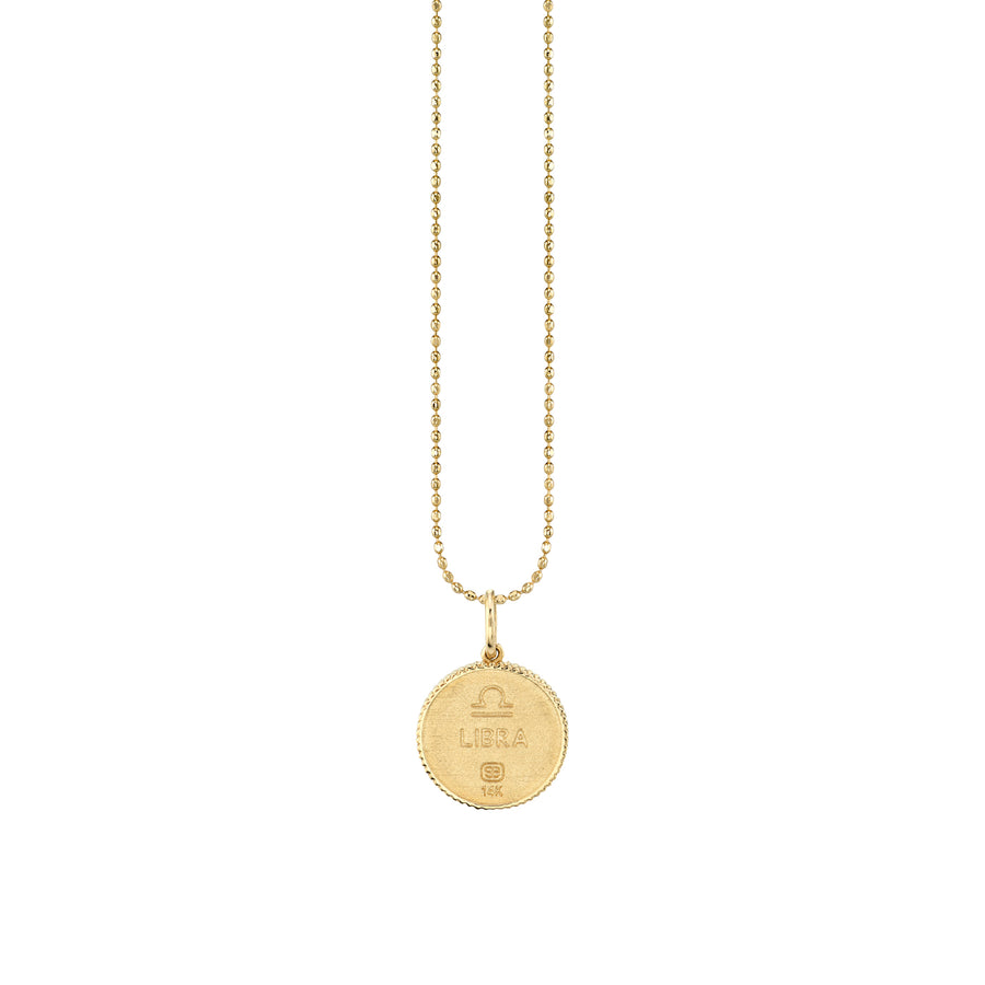 Gold & Diamond Libra Zodiac Medallion - Sydney Evan Fine Jewelry